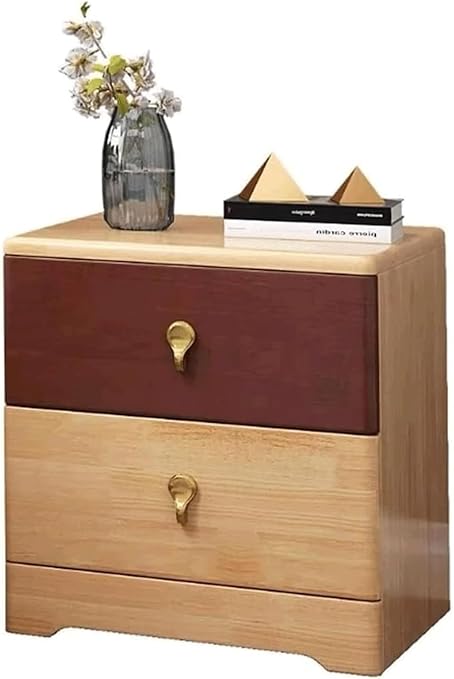 Bedside Chest narrow Night stand Nightstand Square Wooden beside table with 2 Storage Drawers end Table Modern Night stands Bedroom Simple Side Table
