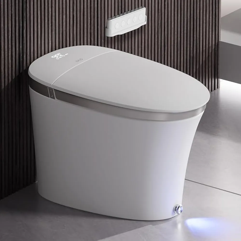 EPLO Smart Toilet with Powerful Flush, Auto Open/Close,Foam Shield, Elongated Heated Seat, ADA Comfort Height Bidet Toilet,Instant Warm Water&Dryer,Temp Display - iX7-PRO