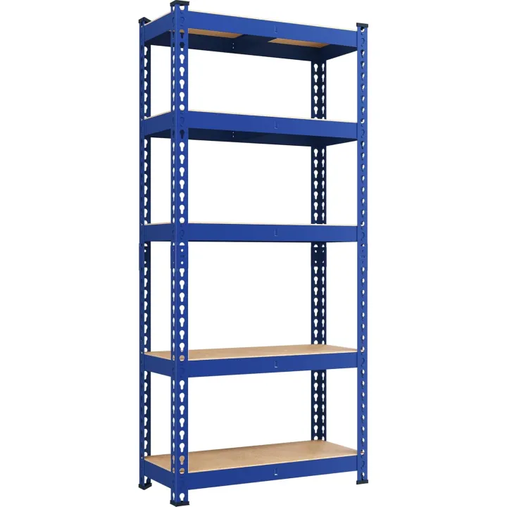 Yaheetech Storage Shelves 5 Tier Garage Shelving Heavy Duty Garage Shelves Adjustable Metal Shelving Unit Utility Rack Industrial Shelving for Warehouse Pantry Closet, 27.5" W x 12" D x 60" H, Blue