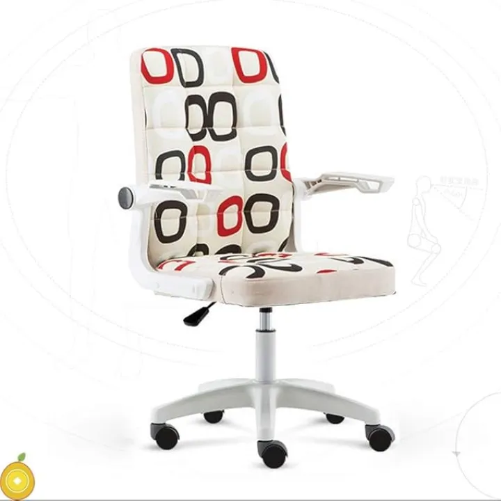 Office Chair,Home Office Desk Chair,Cotton Linen Swivel Adjustable Height Computer Comfy Padded Study Chair (A)