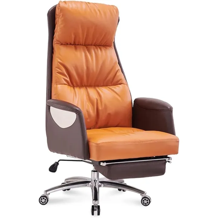 Ergonomic High Back Reclining Computer Desk Chairs, Home Office Chairs, Gaming Chair Classic Leather Padded with Armrest & Footrest, for Office, Home, Study Lofty Ambition (D)