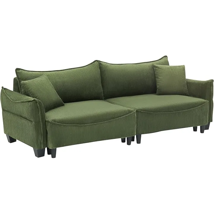 NicBex Rose-SF-00562-DX Sofas, 87.79" W x 35.43" D x 32.28" H, Green