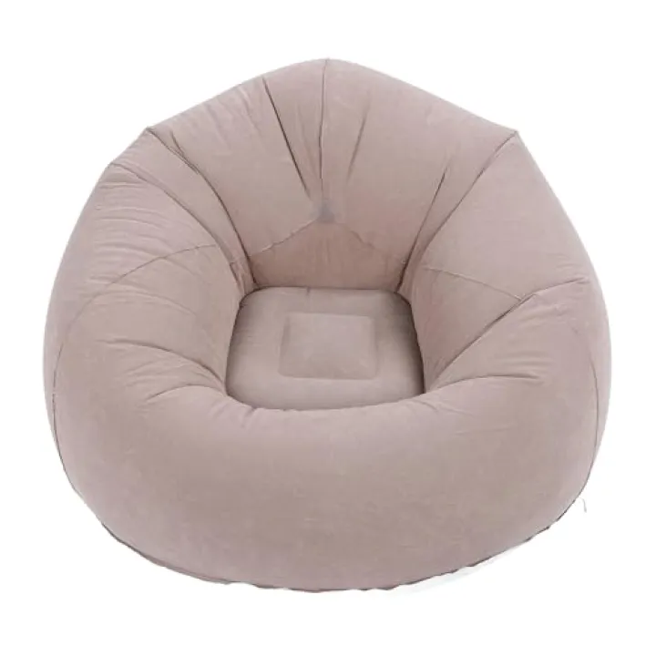 Haofy Poltrona Gonfiabile Portatile con Poggiapiedi per Soggiorno Camera Letto Balcone Grigio Adatto Interno Esterno Uso Domestico e Viaggio For Tutti gli Ambienti