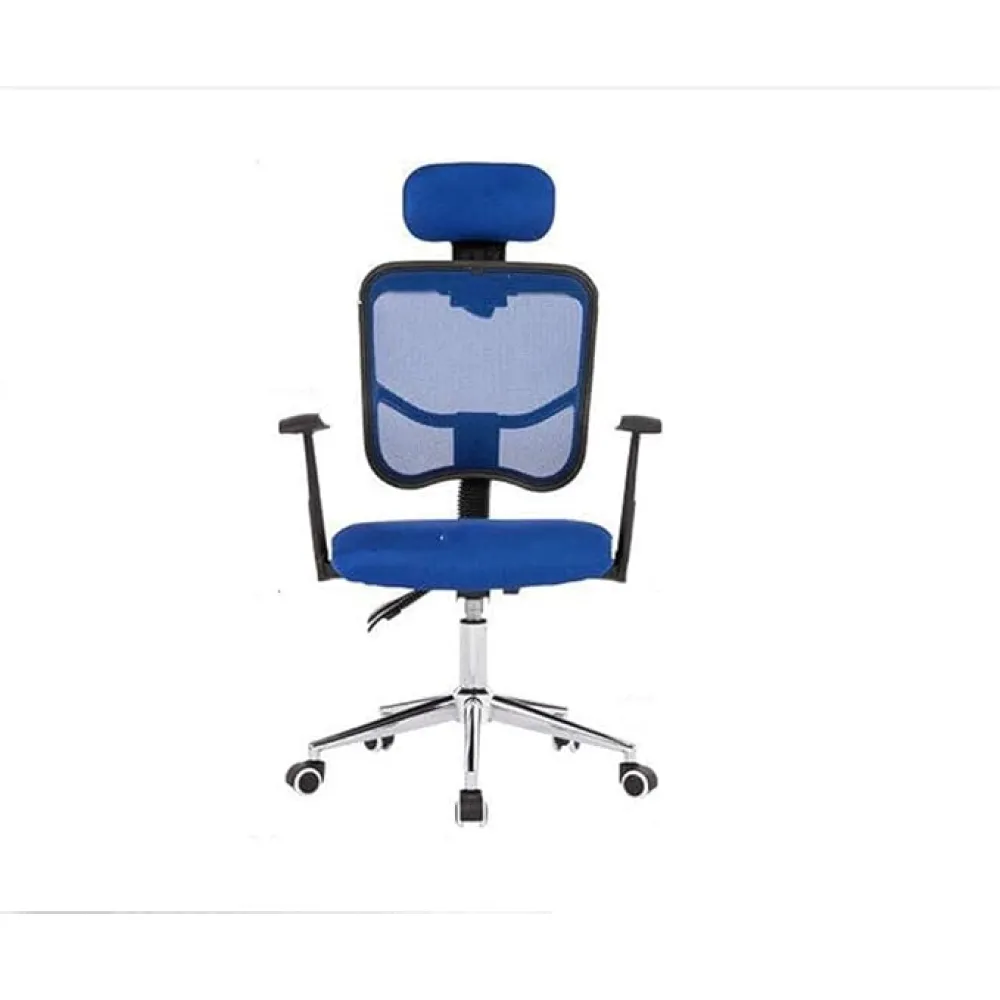 Office Chair The Office Chair Can Be Raised and Lowered and Rotated for Home, Computer, Headrest, Breathable Mesh 94 x 60 cm (Colour: Black) (Blue)