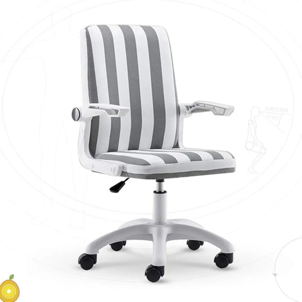 Office Chair,Home Office Desk Chair,Cotton Linen Swivel Adjustable Height Computer Comfy Padded Study Chair (D)