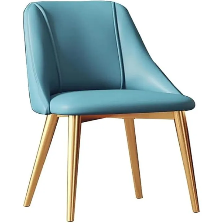 Dining Chairs Dining Room s Dining s PU Leather Golden Legs Modern s Apartment Balcony Reception Chair -Coffee-Golden Legs(Painted Butterfly)