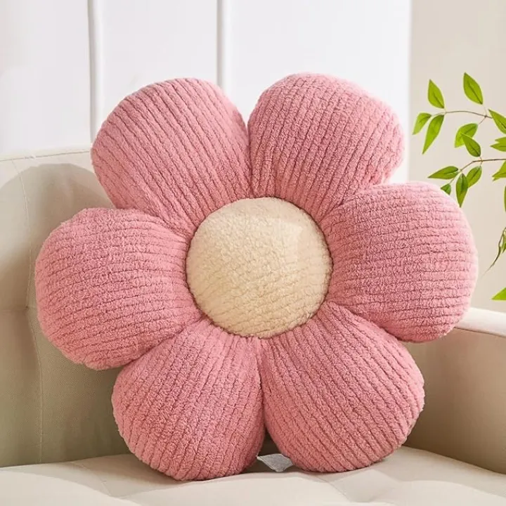 Flower Pillow Flowers Shaped Pillow Cushion Decorative Daisy Pillow for Bed Cute Throw Pillow Flower Floor Pillow Soft Seat Cushion Pink Cushion 15.7"