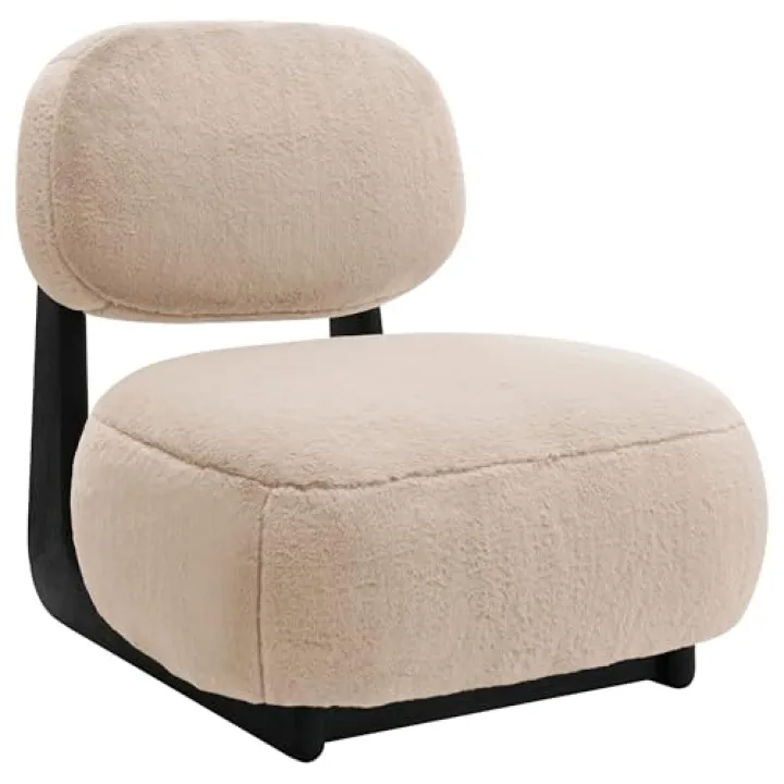 Coaster Home Furnishings - Duffie - Upholstered Armless Accent Chair with Oval Back, Thick Seat Cushion and Horizontal Support - Living Room - Camel - 903097