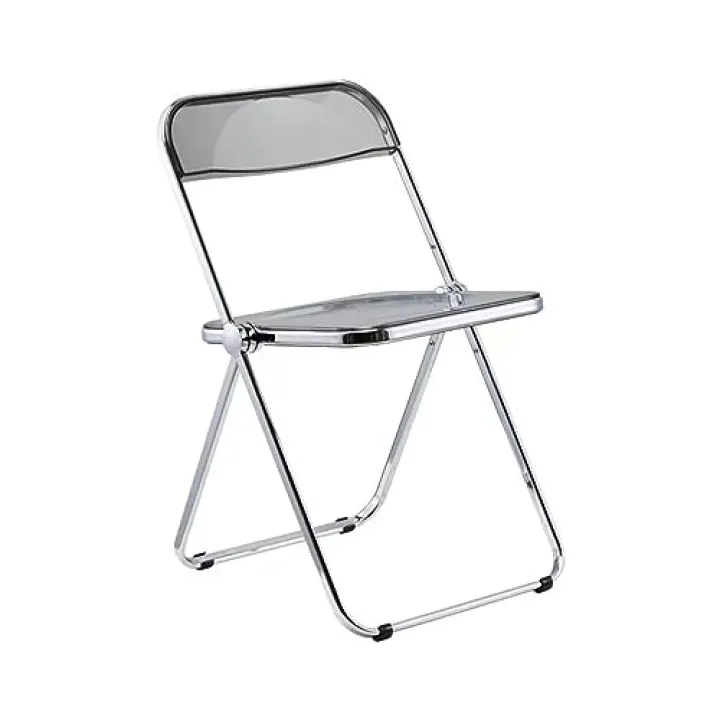 Sedia Pieghevole Trasparente, Sedia in Cristallo per Pranzo in Casa, Riposo all'Aperto e Ristorante al Coperto(Blu)