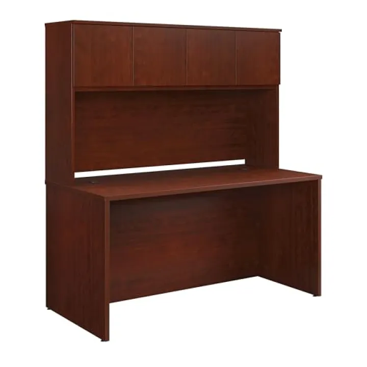 OfficeWorks by Sauder Affirm 60x30 Desk & 60" Hutch, Classic Cherry Finish