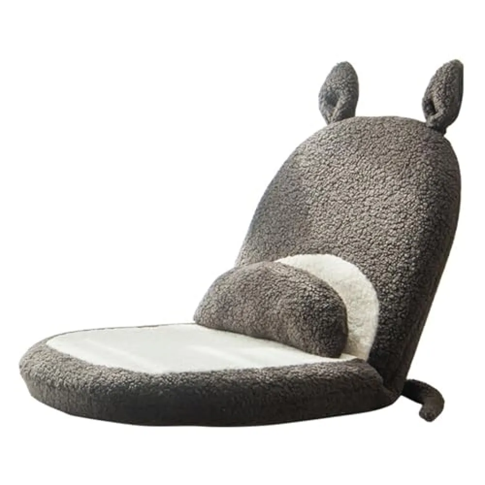 Lzyjck Sedia da Pavimento Portatile Divano Pigro Senza Gambe con Simpatici Cartoni Animati con Supporto per la Schiena Regolabile a 5 Marce per Balcone, Finestra a bovindo, Camera,Grigio