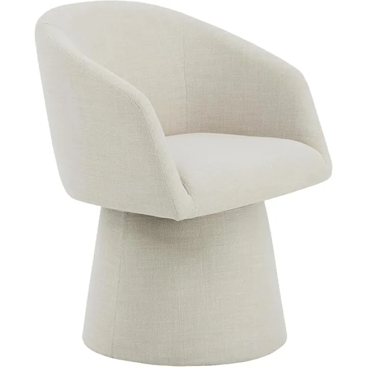 Swivel Dining Chairs Modern Accent Armchair Side Deskchair for Diningroom Vanity Bedroom Livingroom Reading Room,Linen,1 Box