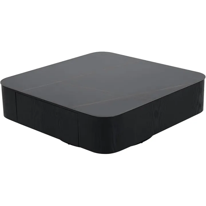 Modern Solid Wood Stone Coffee Table