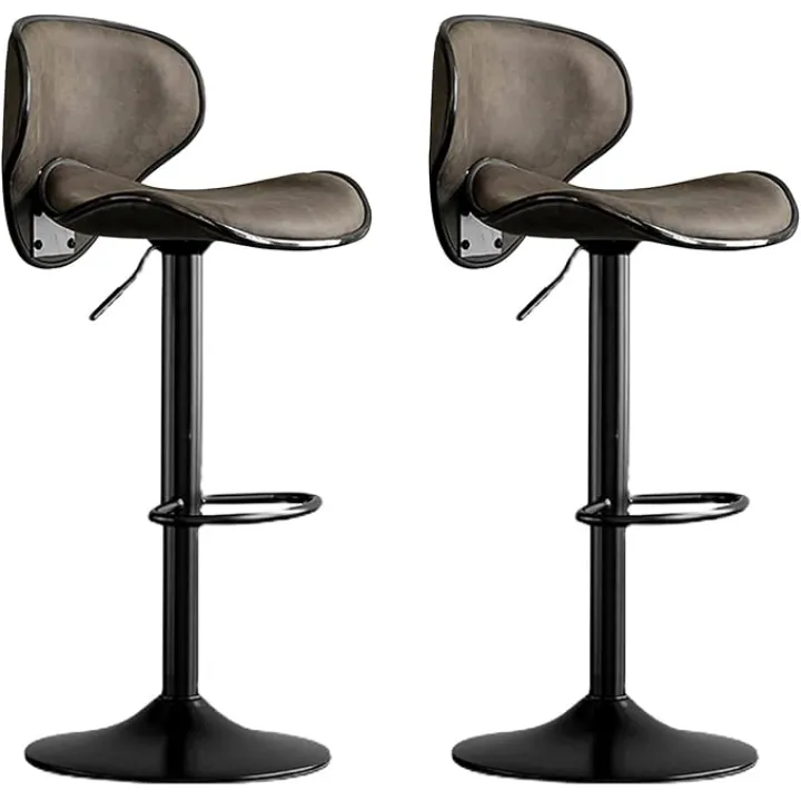 Set of 2 Vintage Bar Stools Footrest Counter Height s, Height Adjustable Swivel Stools, Faux b Chairs