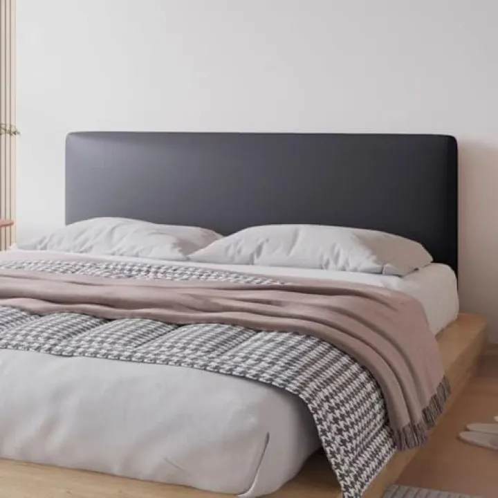 TLMQYXZE Copritestiera Letto Matrimoniale Ecopelle Copri Testata Letto Matrimoniale/Singolo Una Piazza E Mezza Elastica Universale Copertura per Testiera per Letto Protezione(Black,110-140cm)