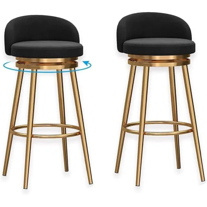 Bar Stools Barstool Chairs Bar Stool Swivel Bar Stools Set of 2 Adjustable Counter Height Stool Chairs Barstools with Gold Metal Frame Counter Stools s