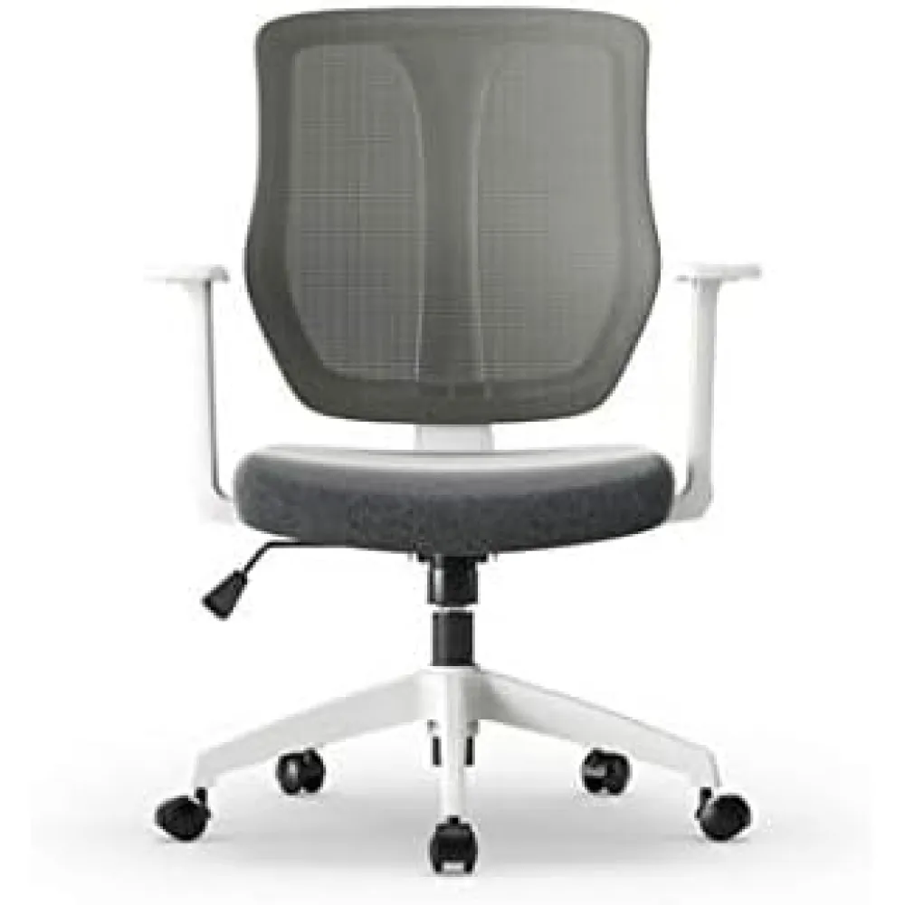 Office Chair Mid Back Mesh Office Chair Ergonomic Swivel Black Mesh Computer Chair Flip Up Arms with Lumbar Support Adjustable Height Task Chair
