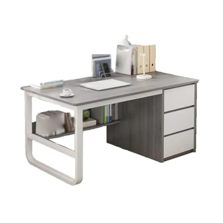 Home Office Desk，Work Desk，Computer Desk，Writing Desk， Laptop PC Desks with Storage Shelves, with Drawers,for Home Office, Living Room, Bedroom,Yellow，White，Gray，Brown(Gray,120*50*74.5cm/47.2*19.7*29.