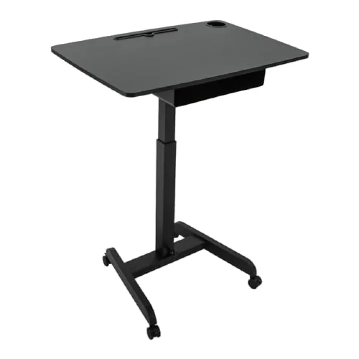 GDAE10 Height Adjustable Mobile Stand Up Desk,31.5 * 22 Inches,Rolling Computer Desk,aptop Desk Standing Table for Home Office (Black)