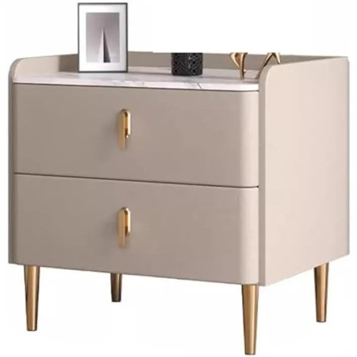 Bedroom Furniture Simple Bedside Table, Modern Solid Wood Slate Storage Cabinet, Minimalist Storage Cabinet, Light Luxury Bedroom Bedside Table End Tables Bedroom