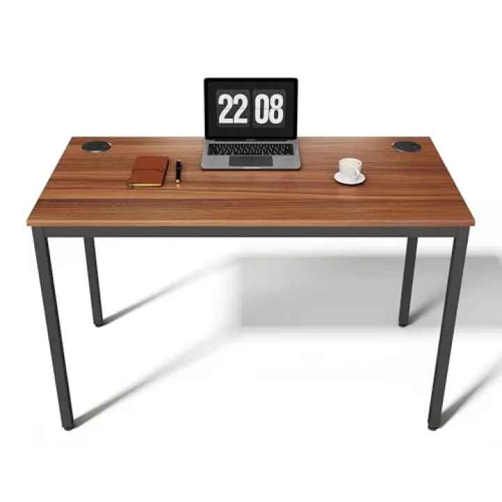 EUREKA ERGONOMIC 47 Inch Home Office Desk,Computer Writing Desk, Simple Modern Wooden Workstation, Laptop Use with Sturdy Metal Frame Easy Assembly, Vintage Brown