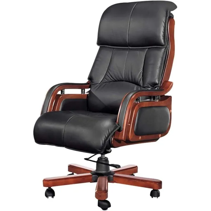 Boss Chair, Solid Wood Executive Chair Home Office Chair Computer Chair Ergonomic Chair Swivel Chair Managerial Chairs Recliner 360 Degree Swivel