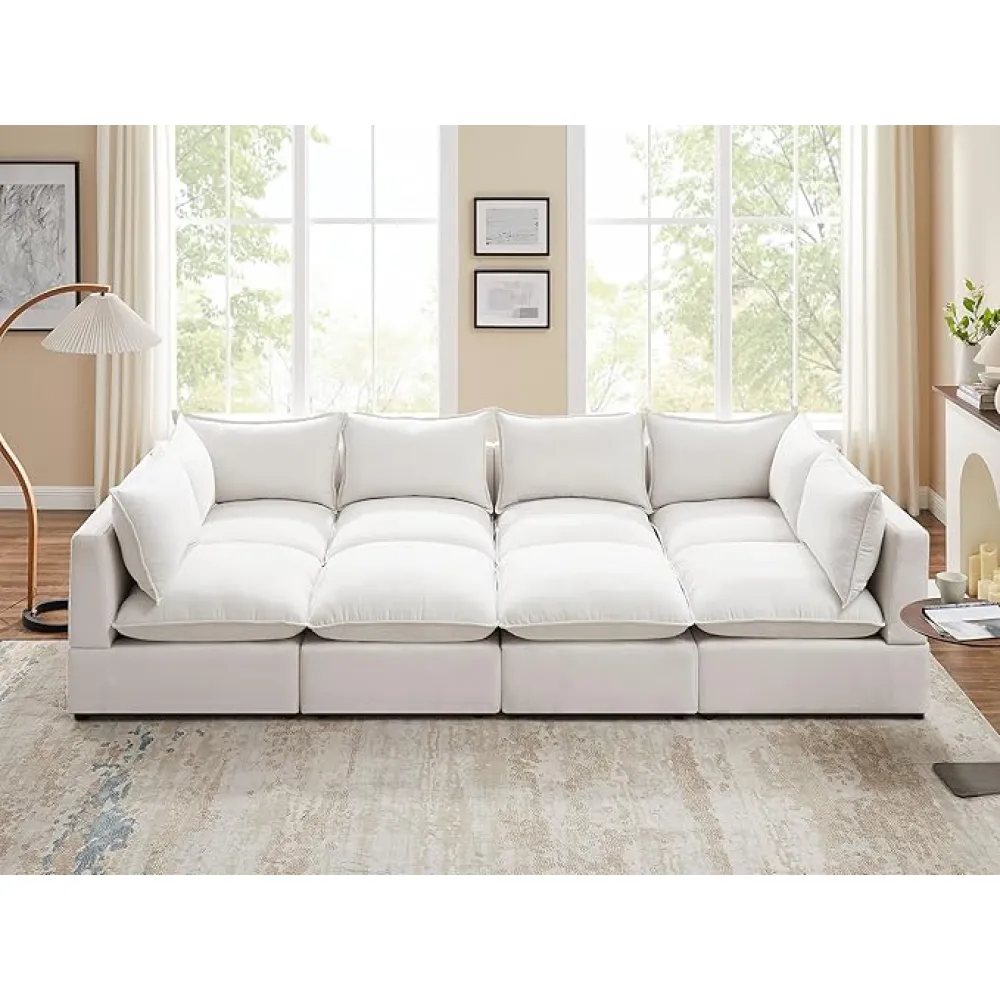 Modular Sectional Sofa, 8 Seater Sleeper Sectional Sofa Modular Sectional Couch for Living Room, Sofa Bed-L