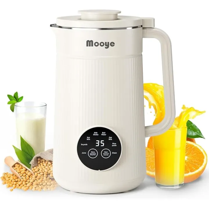 Automatic Nut Milk Maker Machine, 8 in 1 Soy Milk Maker, 35 oz Almond Machine Maker, 12-Hour Delay, Keep Warm, Non Dairy Beverages, Juice/Rice Paste/Clean/Milk Shake, 800W Heating, Self Cleaning