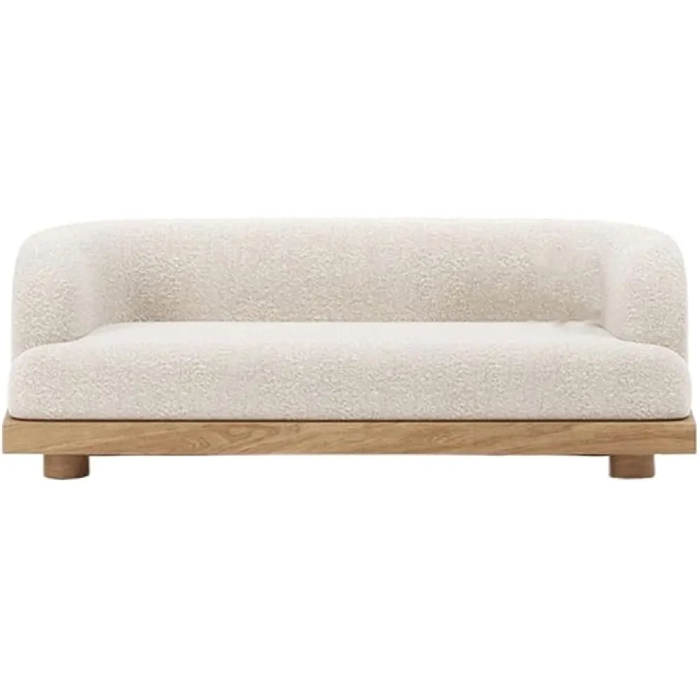 Minimalista Vintage Bed Sofa Wood Legs Stretch Arm Couch Bedroom Furniture