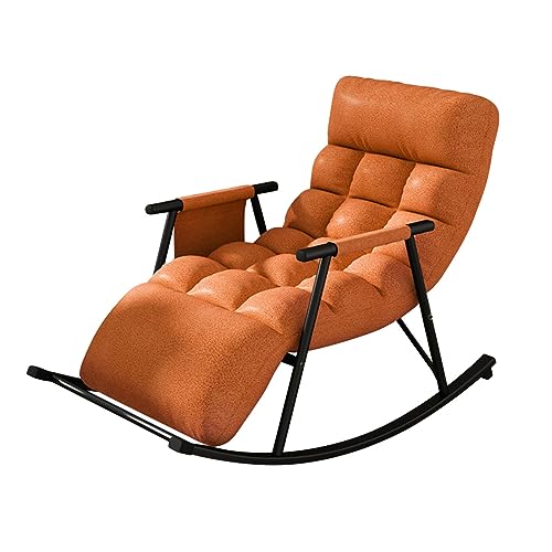 Sedia a dondolo moderna con ottomana per soggiorno, poltrona reclinabile imbottita con morbido cuscino Glider Rocker per balcone, piscina, cortile, tempo libero