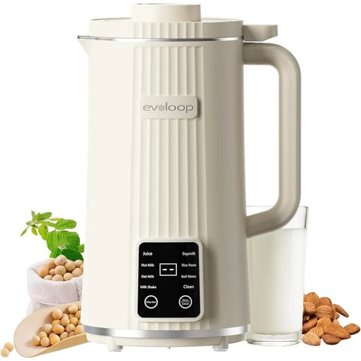8 in 1 Automatic Nut Milk Maker, 40oz Plant Based Milk Machine for Homemade Almond, Oat, Coconut, Soy Milk & Non-Dairy Beverages with Delay Start/Self-Cleaning/Boil Water/Juice, Cream
