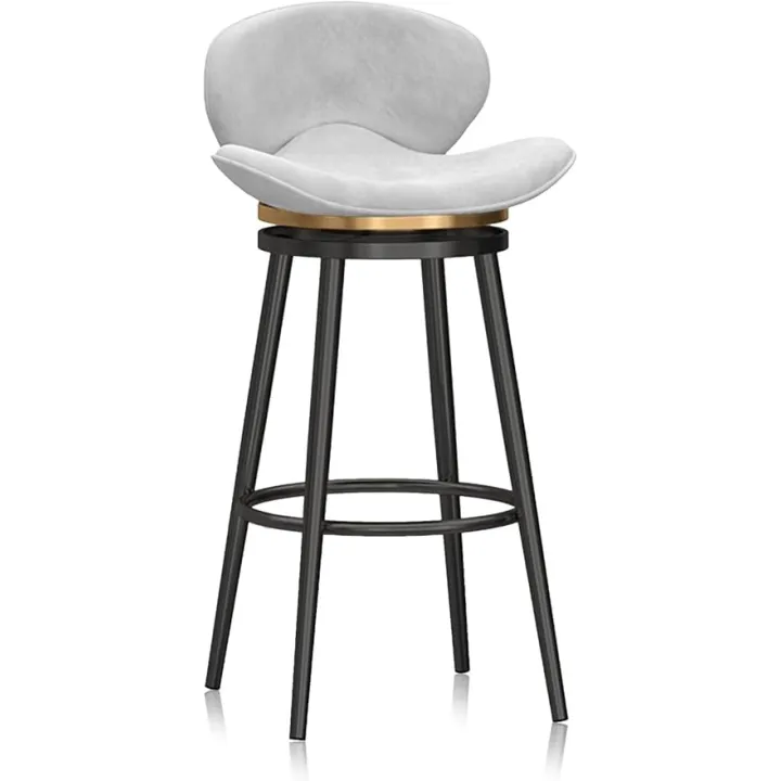 Upholstered Velvet Bar Stools Set of 1/2/3/4 Counter Height Swivel Barstools with Black Metal Legs, Modern Bar Chair with Back for Kitchen Island,Black,2PCS(White,1PCS)