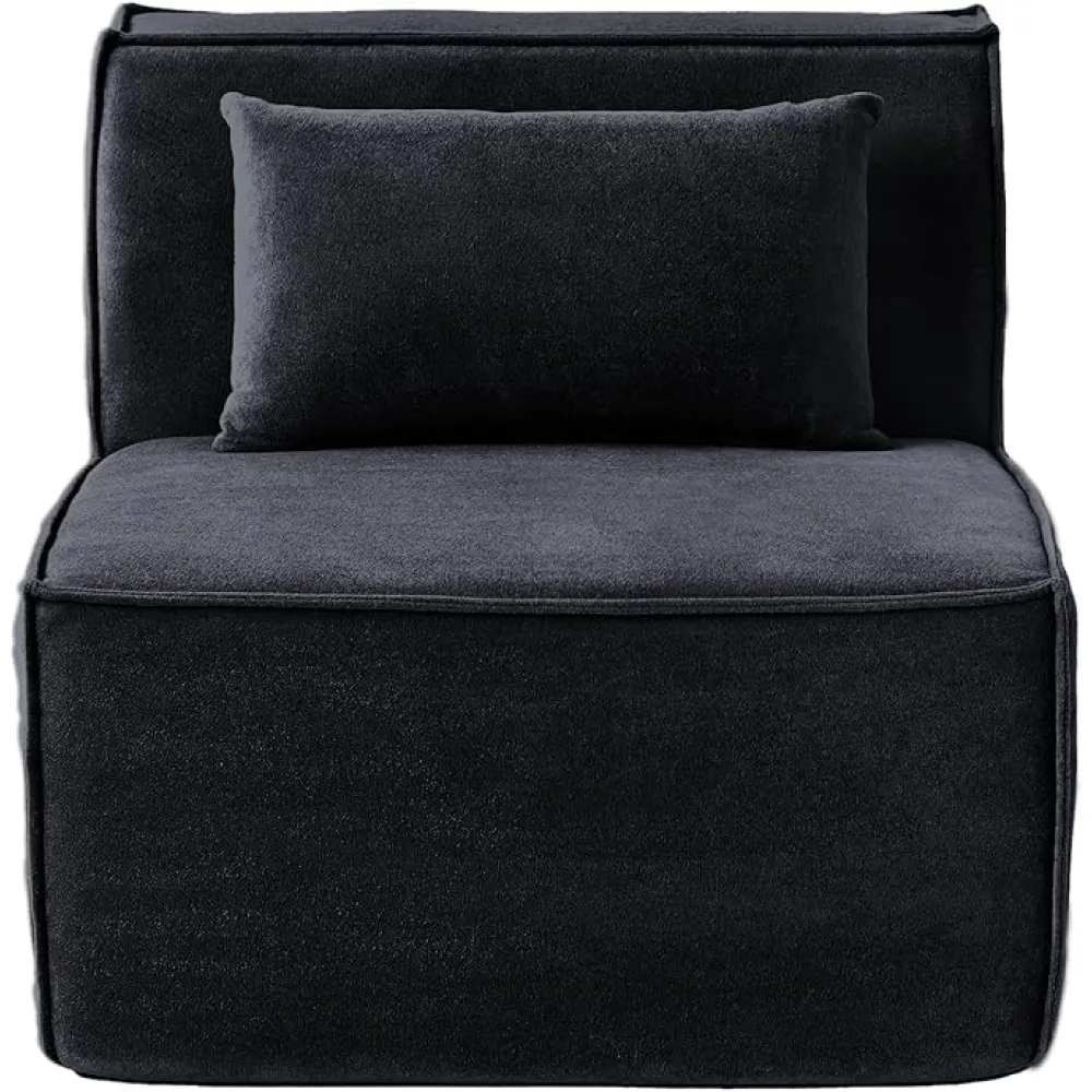 Sofa Middle Seater,Modular Sectional Sofa Couch,36.61nch Cloud Sofa Convertible Couches for Living Room, Office,Black