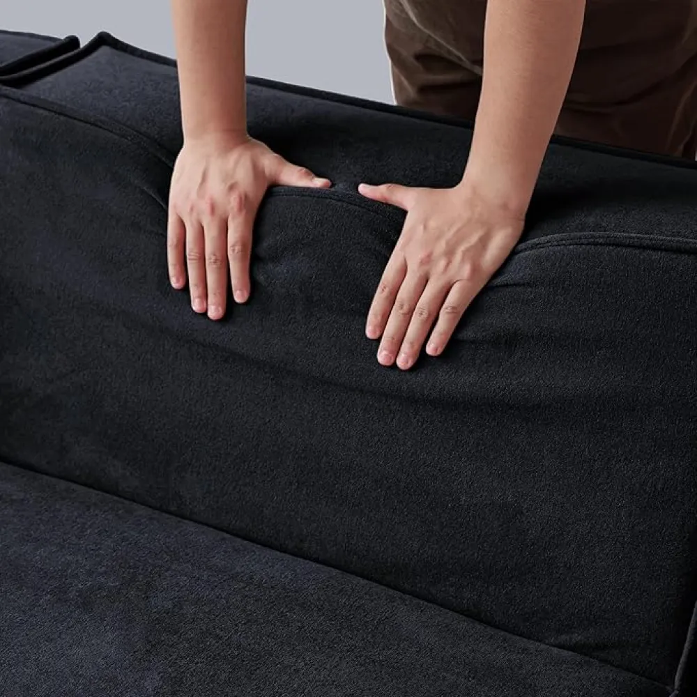 Modular Sectional Sofa Couch,118.62" Oversized U Shaped Cloud Couch with 2 Ottomans,Minimalist 5 Seater Sofa Wide Deep Seat Convertible Couches for Living Room, Office,Black