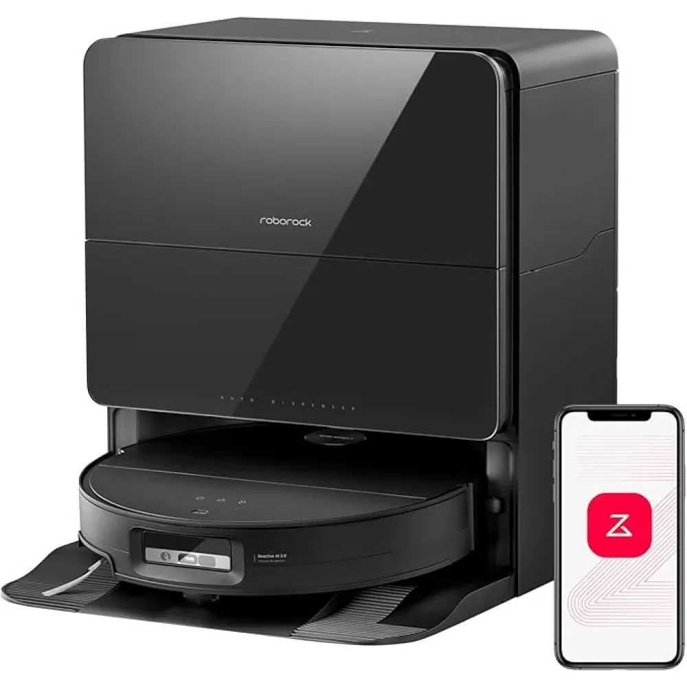 roborock Saros 10 Robot Vacuum and Mop, 22,000Pa Suction, AI Obstacle Avoidance, 3.14-inch Ultra Thin, Intelligent Dirt Detection, Zero Tangling Main Brush, Hot Water Mop & Dock Self Cleaning