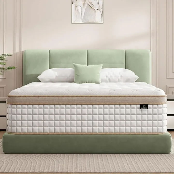 Full Size Mattress, 10 Inch Upgrade Strengthen Medium Firm Hybrid Full Mattress in a Box, With High Density Gel Memory Foam and Independent Pocket Springs, Edge Support,Pressure Relief, Back Pain