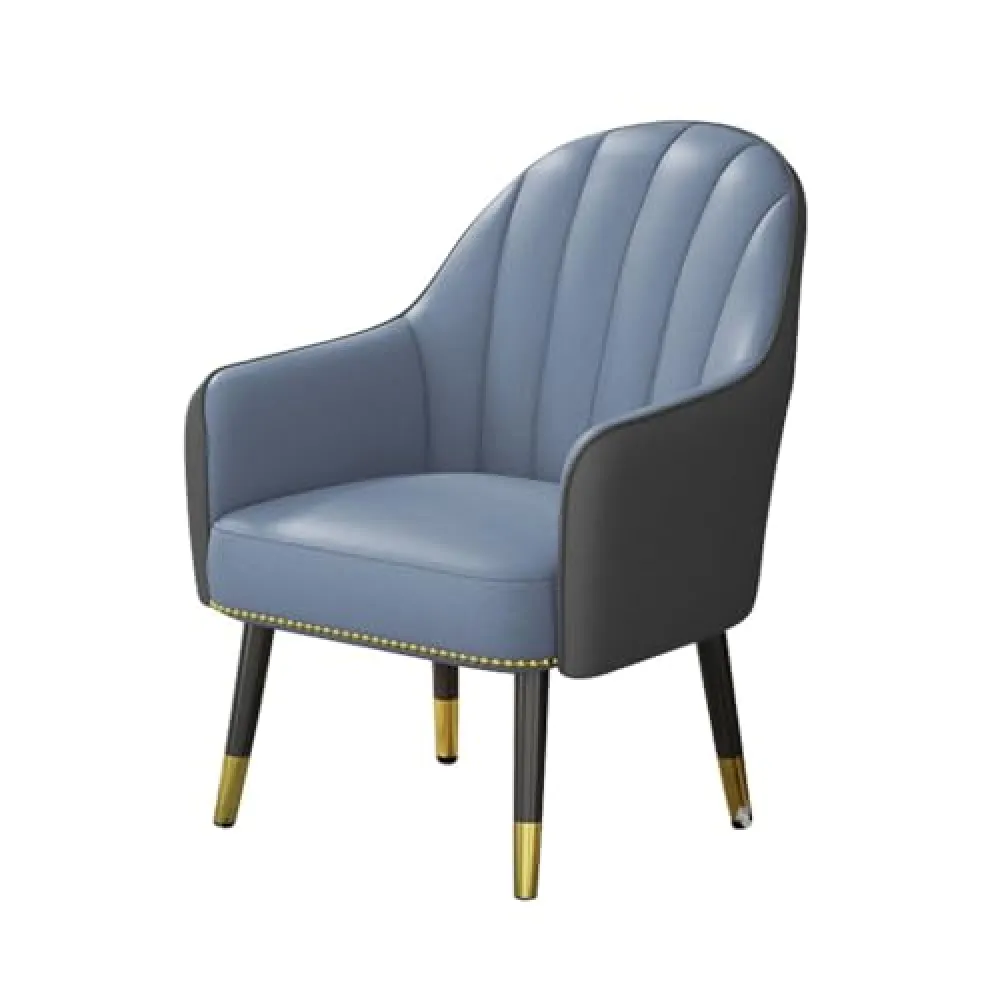 Poltrona Lounge Imbottita della metà del secolo Comoda Sedia da Lettura Sedia da Soggiorno in Tessuto con Gambe in Acciaio, sedie per Reception con Schienale Alto per Hall di Ufficio (Grigio