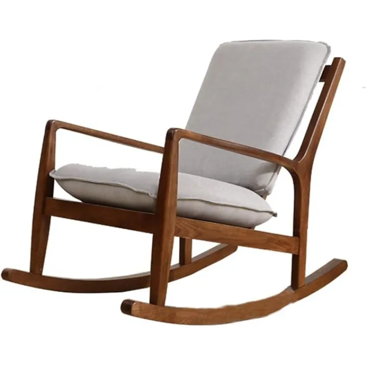 Rocking Chair Nordic Simple Chair Cotton Linen Leisure Chair Rocking Chair Lazy