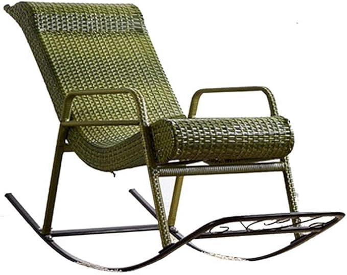 Adult Rocking Chair Rocking Chair,Natural Rattan Chair,Stylish Back Outdoor Balcony Lazy Chair,Breathable and Cool Stable and Environmental Prot