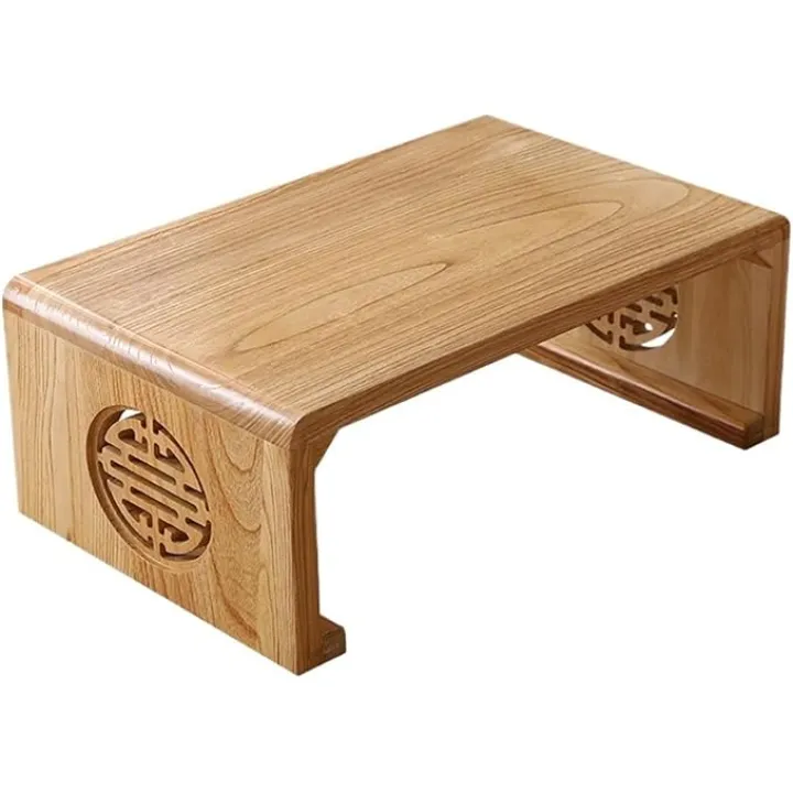 Bed Table Bed Desk Living Room Simple and Creative Tatami Tea Table Household Balcony Bay Window Small Desk Solid Wood Bay Window Table Dining Table Bed Tray Bed Trays for Eating(02)