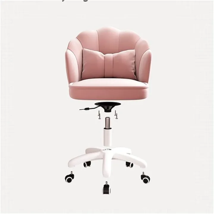 360° Swivel Home Office Chair with Handrail Back Height Adjustable Writing Desk Chair for Bedroom Dormitory and Makeup Vanity