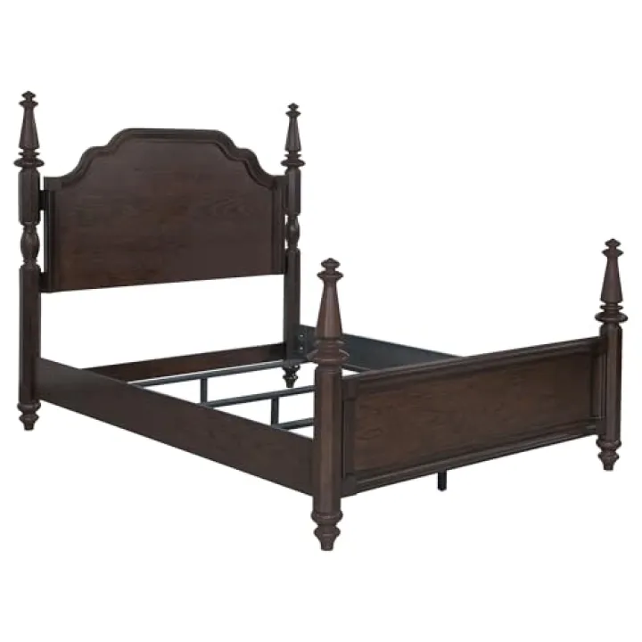 Coaster Home Furnishings Andover Traditional Wood Queen Size Four-Poster Bed Frame 64-inch Headboard Dark Oak 223631Q