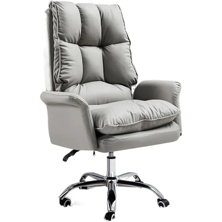 Managerial Chairs,Leather Office Chair Gaming Chair Computer Swivel Gamer Live Ergonomic Chair Home Bedroom Sofa Armchairs Furniture Chair,Gris,One Size