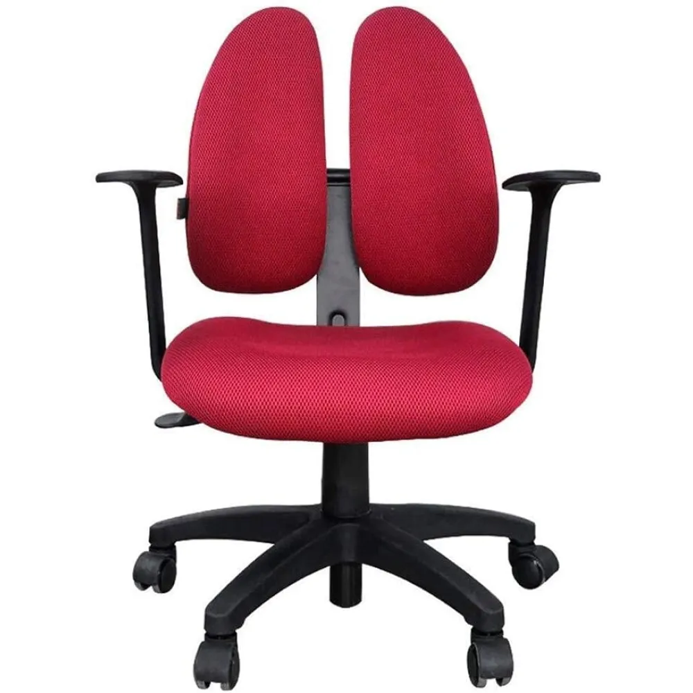 Extra Large Mid Back Breathable Mesh Desk Computer Chair with Lumbar Support for Red to Pursue Happiness (1)