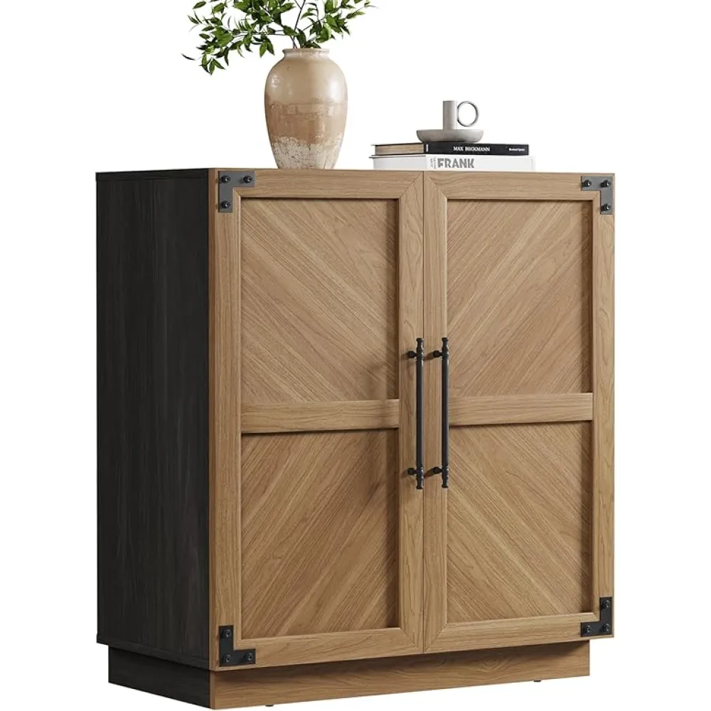 SICOTAS Sideboard Buffet Cabinet with Storage - Modern Farmhouse Credenza with Doors and Adjustable Shelves Fluted Kitchen Buffet Storage Cabinets Coffee Bar Cabinet