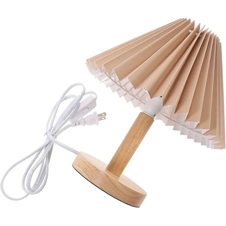 1pc Retro Table Lamp Led Vintage Style Bedside Light for Bedroom Decor Handmade Base and Shade for