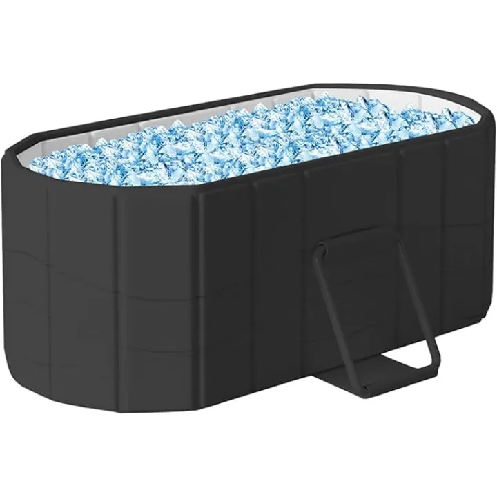 47''Portable insulated bathtub, Ice Bath Tub for Athletes, Inflation-free bathtub for shower, Ice Plunge Tub with Cover, Baths at Home & Outdoor
