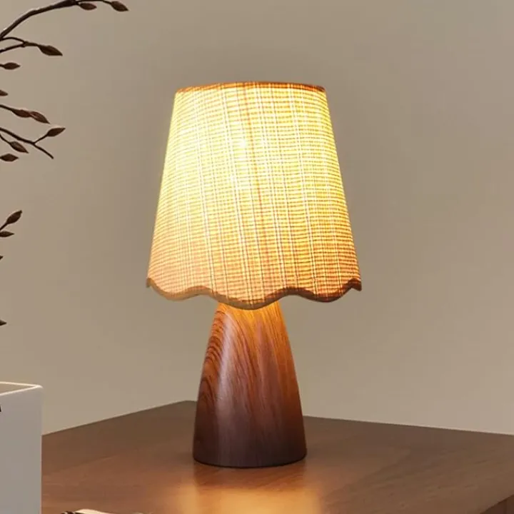 Small Table Lamp for Bedroom, 3 Color Temperatures Boho Rattan Shade Bedside Nightstand Lamp for Small Spaces Living Rooms Office Dorm Kitchen Counter Farmhouse