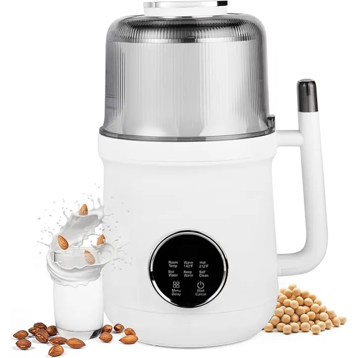 Nut Milk Maker 32oz – Mini Plant Based 7-in-1 Homemade Milk Maker Machine – Multi-Functional Automatic Soy Milk Maker – Almond, Cashew, Soy, Oat, & Juice – Boil Water/Delay Start/Self-Clean