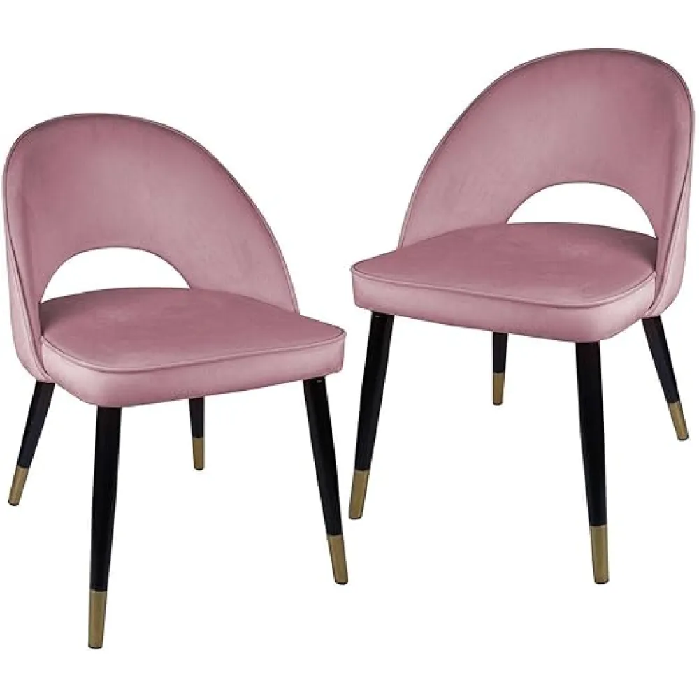 LKOP 350lb Load Pink Velvet Dining Chair Ergonomic Ultra Soft w/Padded Seat Set of 2 KHN Dining Chairs Kitchen & Dining Room Chairs Dining Room Chairs Kitchen Chairs Dining Chair